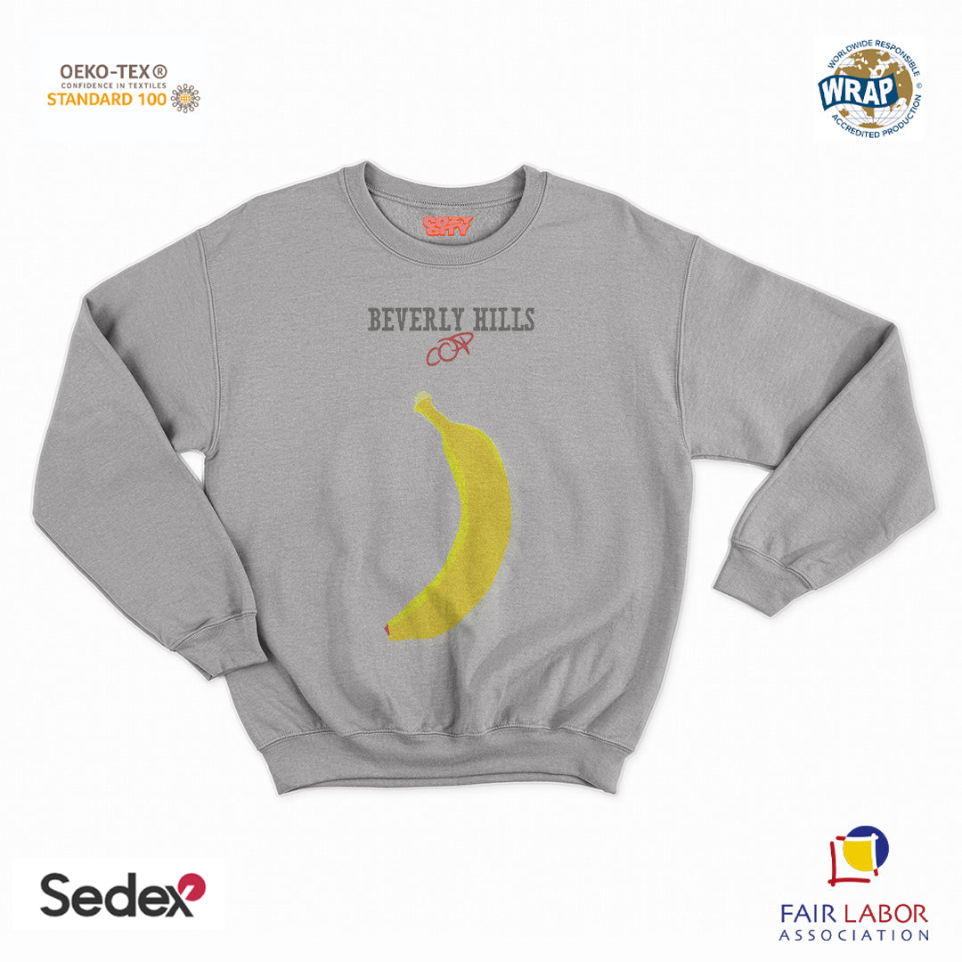 felpa con girocollo unisex- beverly hills banana