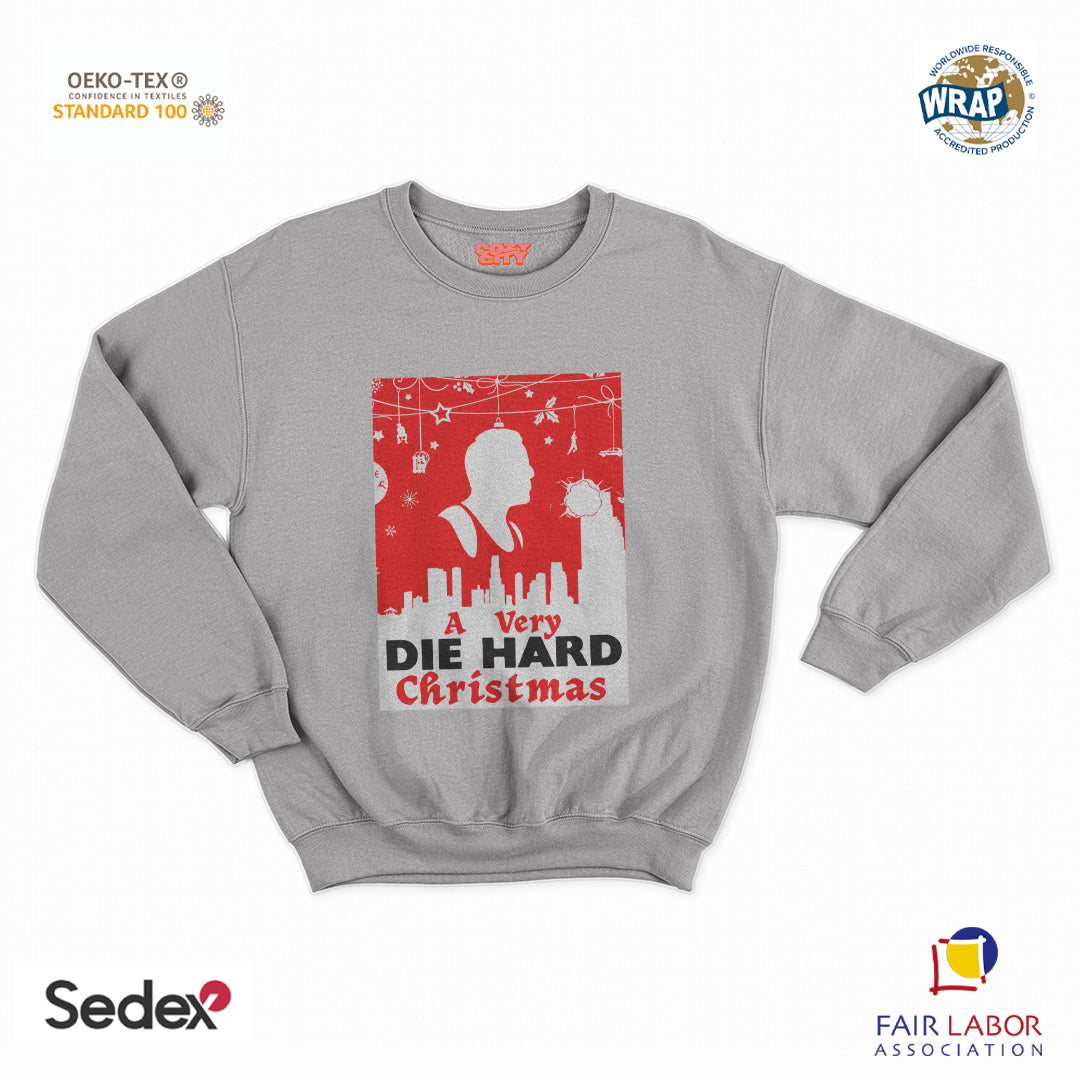 felpa con girocollo unisex-a very die hard christmas natale