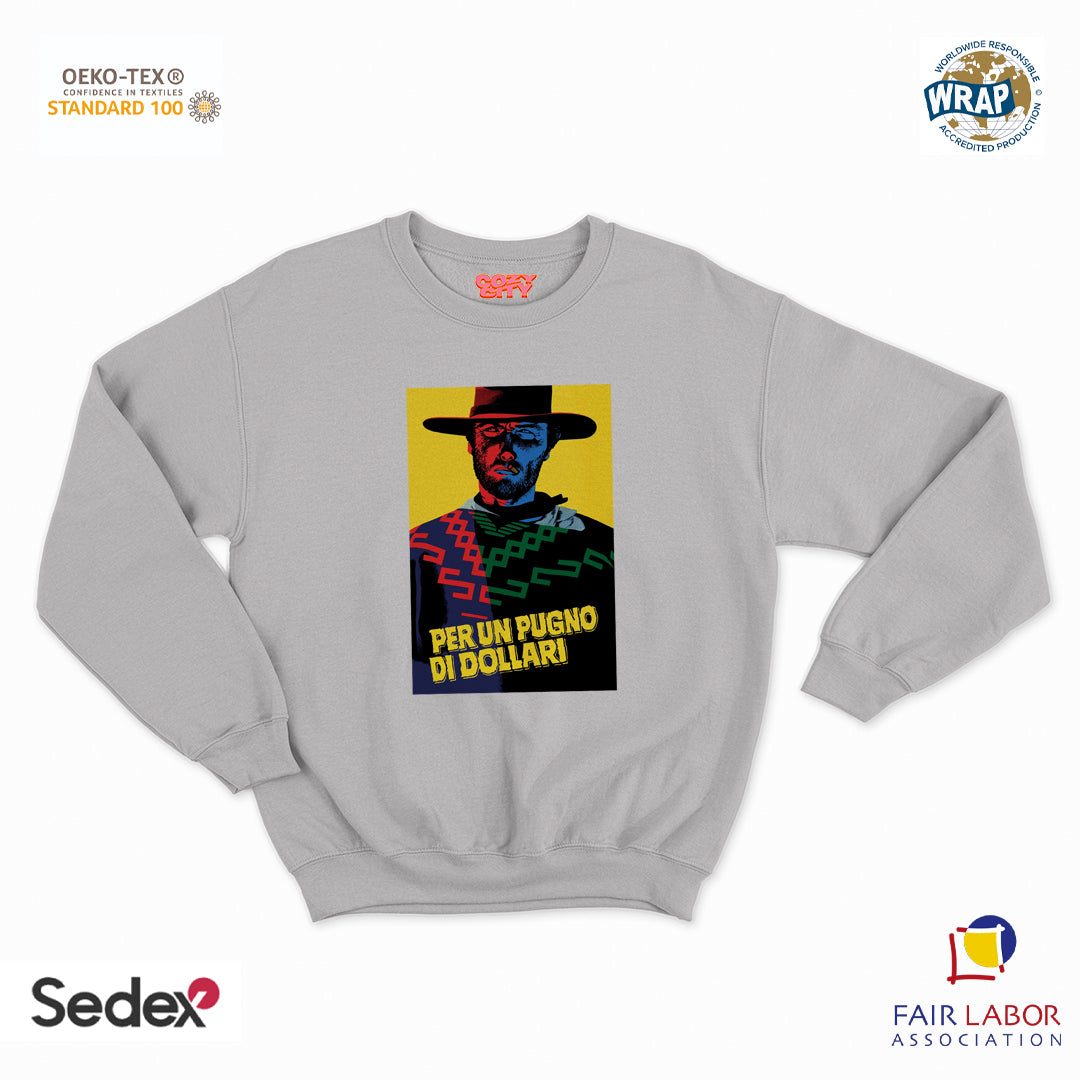 felpa con girocollo unisex- per un pugno western