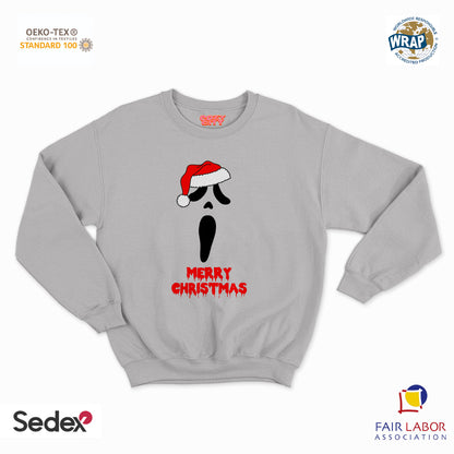 felpa con girocollo unisex- merry christmas urlo natale