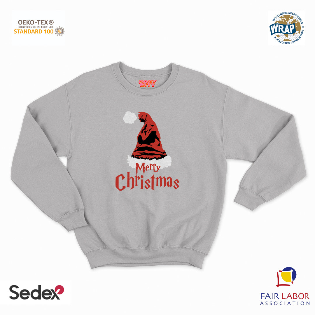 felpa con girocollo unisex- merry harry chistmas