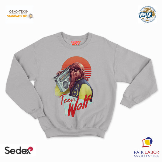 felpa con girocollo unisex- lupo teen