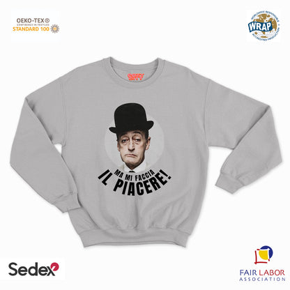 felpa con girocollo unisex- ma mi faccia il piacere