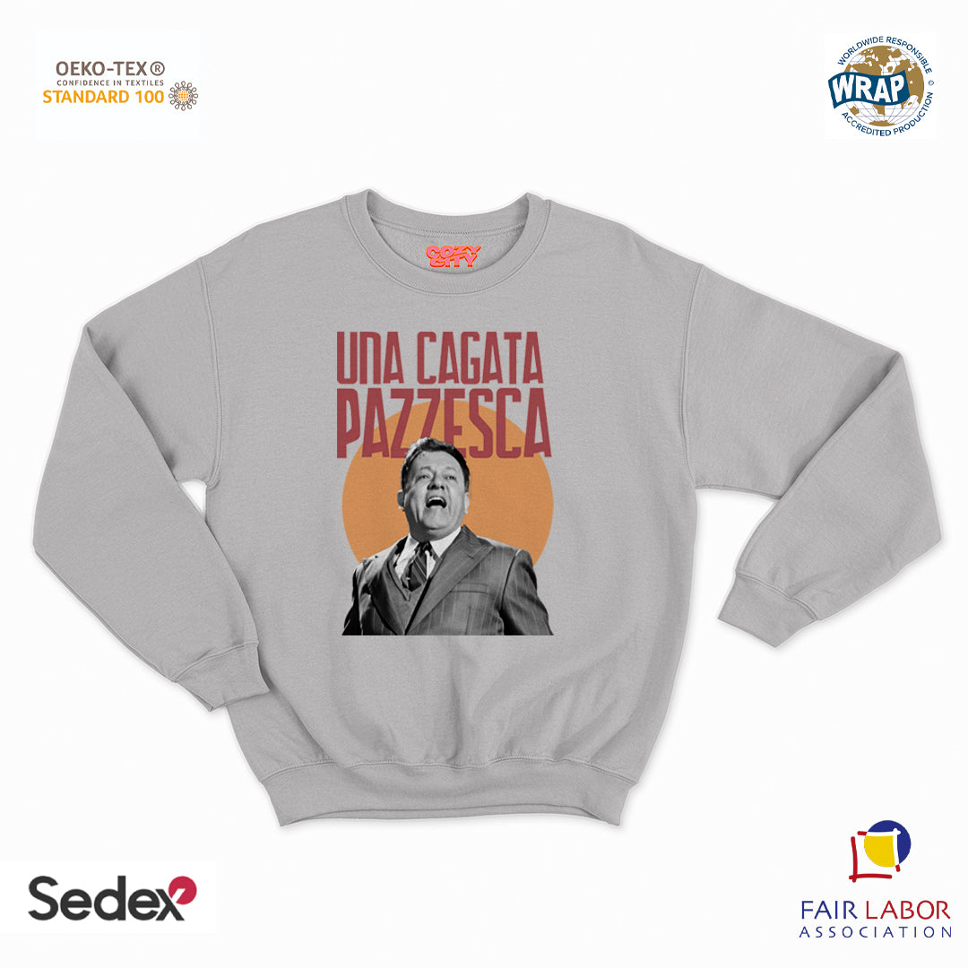 felpa con girocollo unisex- una cagata pazzesca