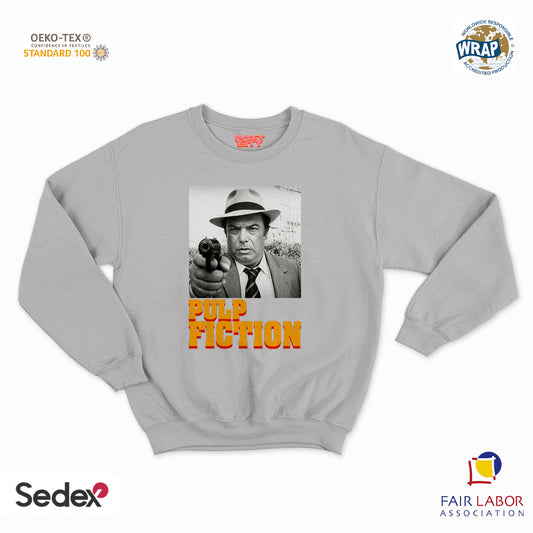 felpa con girocollo unisex- lo gatto fiction