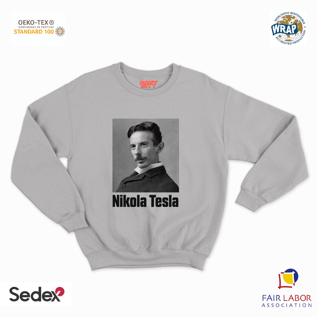 felpa con girocollo unisex- giovanni tesla