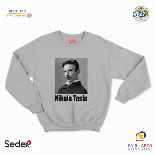 felpa con girocollo unisex- giovanni tesla