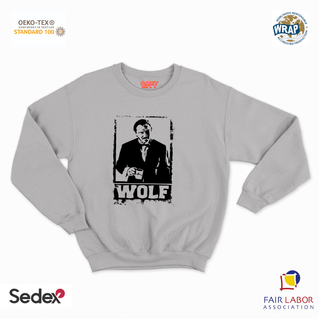 felpa con girocollo unisex- mr wolf