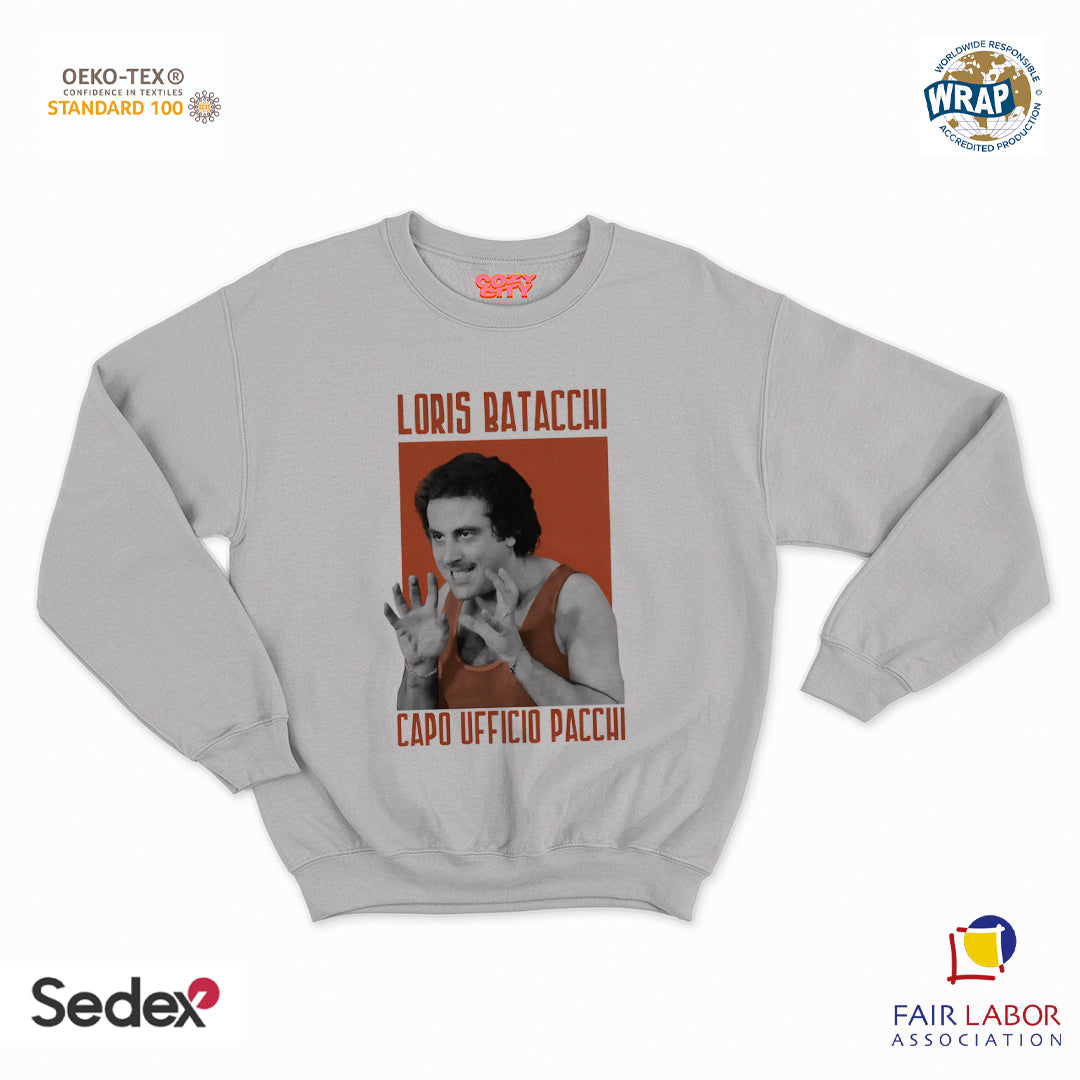 felpa con girocollo unisex- loris capo ufficio pacchi