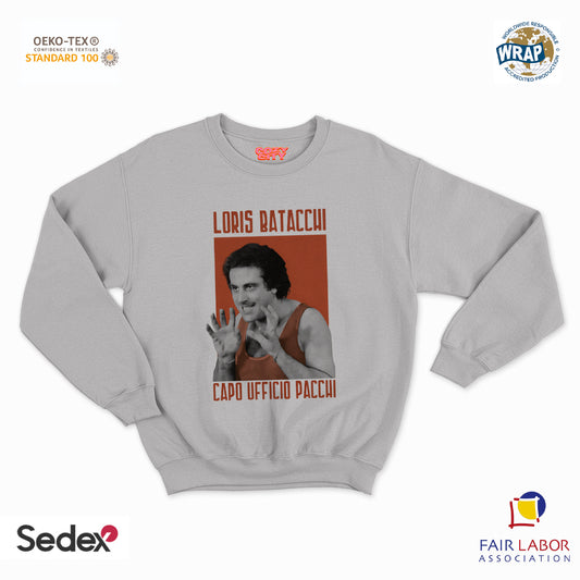 felpa con girocollo unisex- loris capo ufficio pacchi