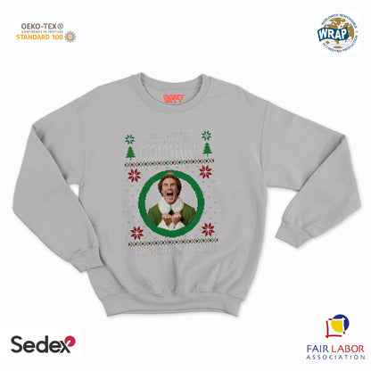 felpa con girocollo unisex- santa s coming