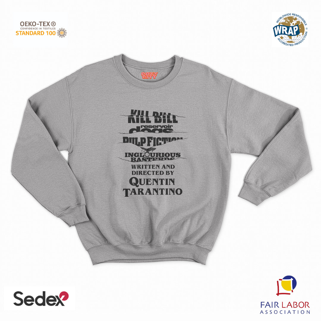 felpa con girocollo unisex- tarantino film movie