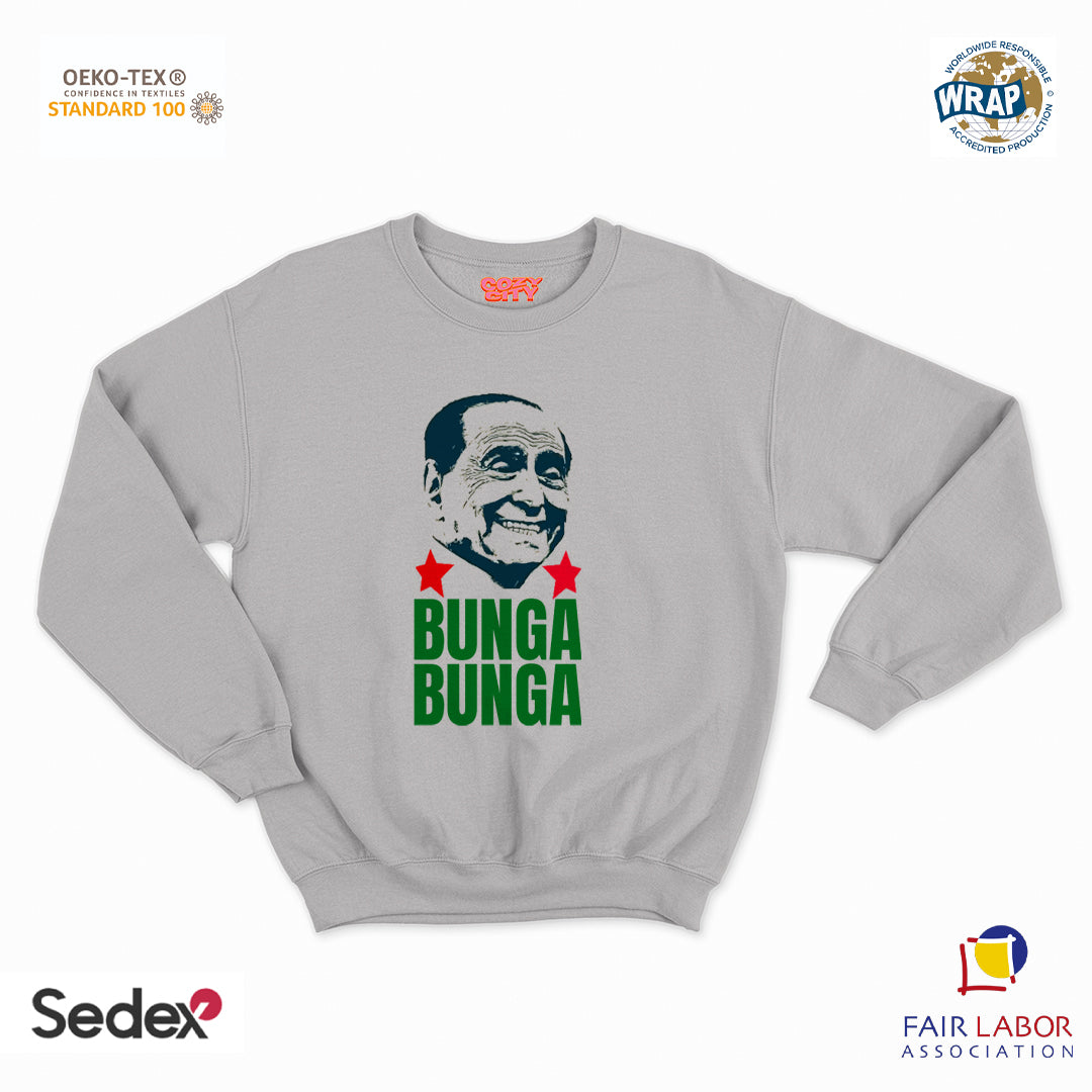 felpa con girocollo unisex- bunga bunga silvio