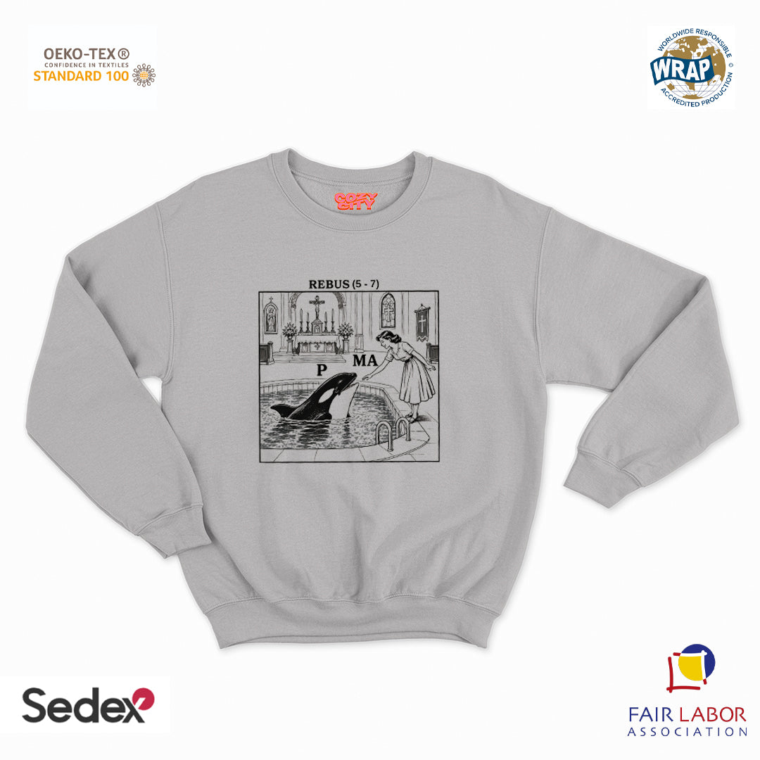 felpa con girocollo unisex- rebus maleducato