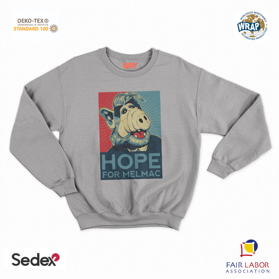 felpa con girocollo unisex- alf hope for melmac