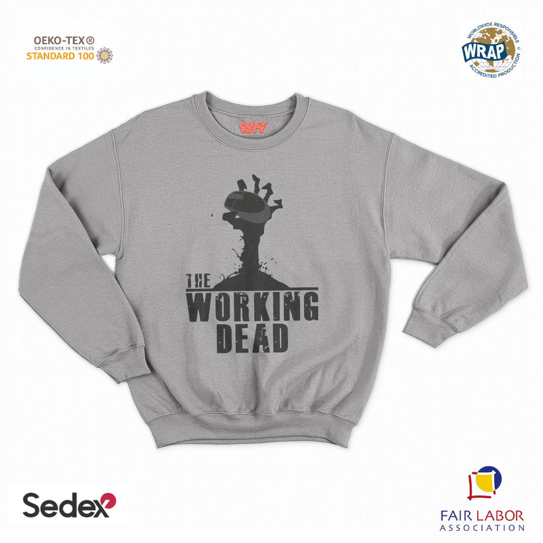 felpa con girocollo unisex- the working dead