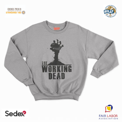 felpa con girocollo unisex- the working dead