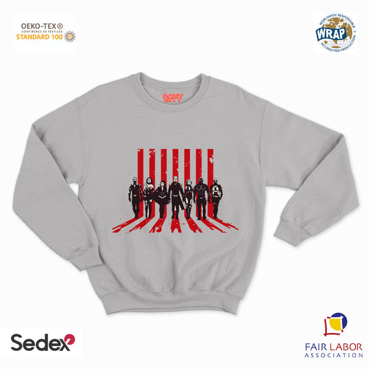 felpa con girocollo unisex- eroi cattivi