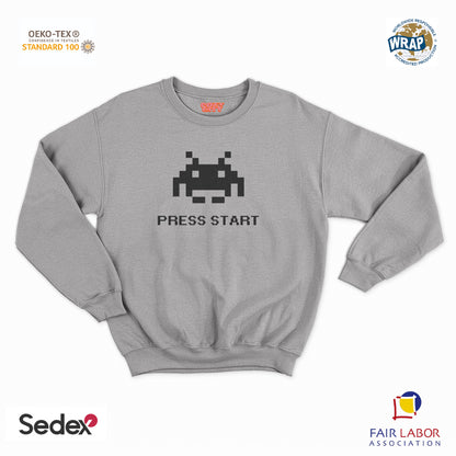 felpa con girocollo unisex- alien press start