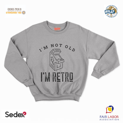 felpa con girocollo unisex- i m not old i m retro