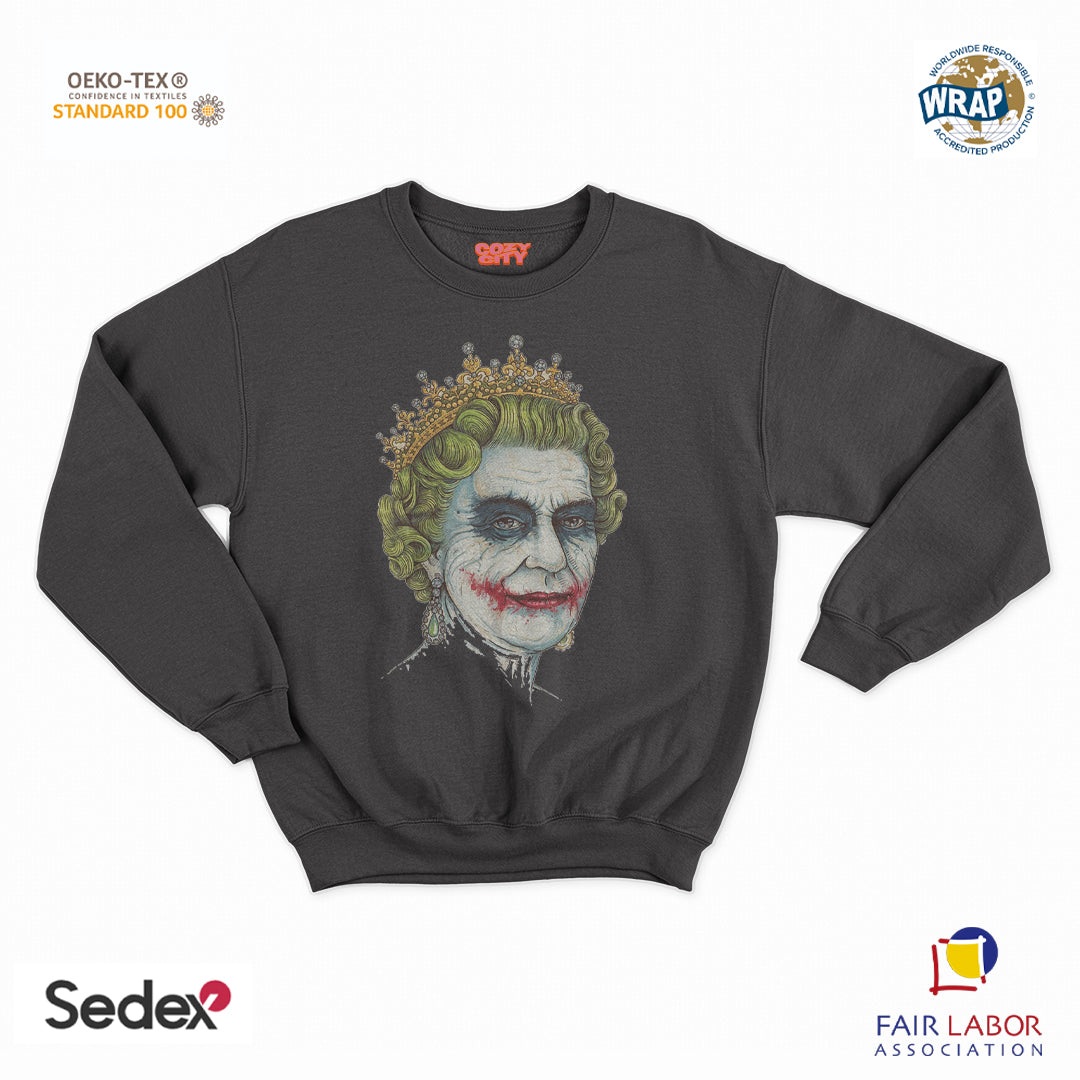 felpa con girocollo unisex- joker regina queen