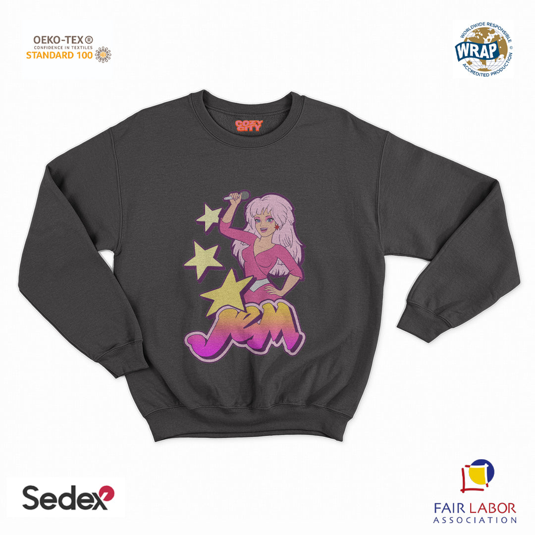felpa con girocollo unisex- jem delle hologram