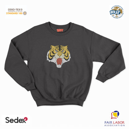felpa con girocollo unisex- tigre manga