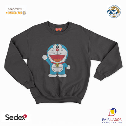 felpa con girocollo unisex- gatto spaziale manga