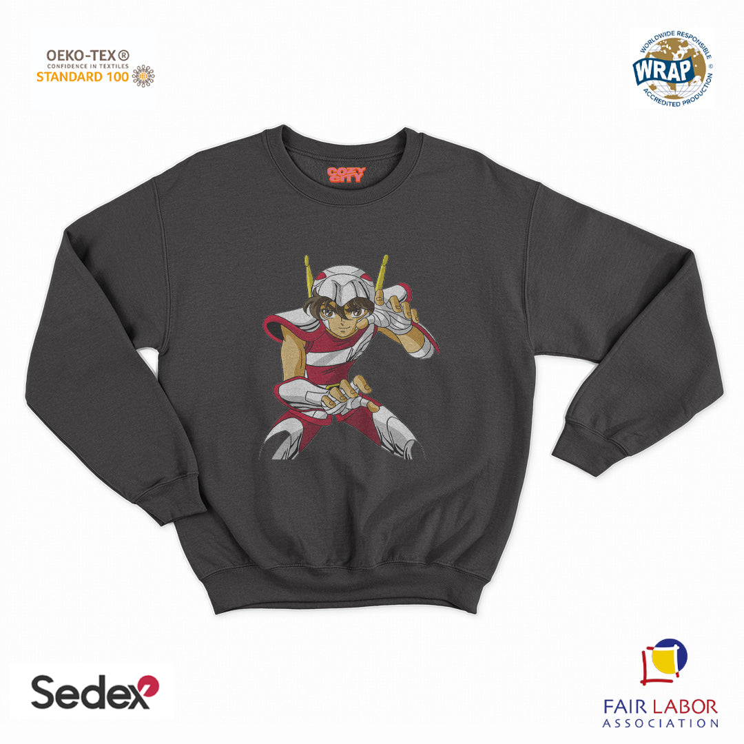 felpa con girocollo unisex- cavaliere dello zodiaco