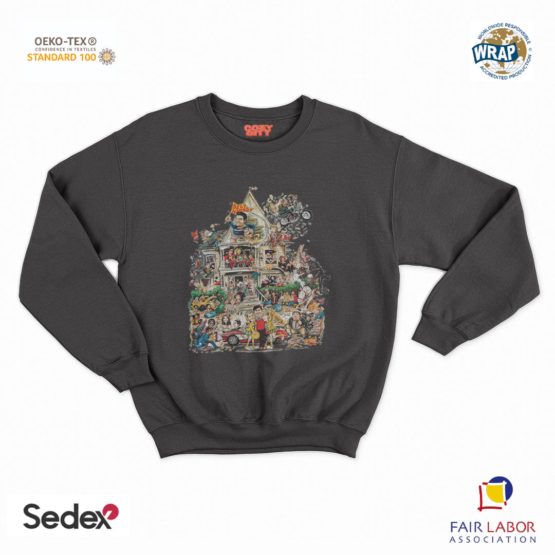 felpa con girocollo unisex- animal house