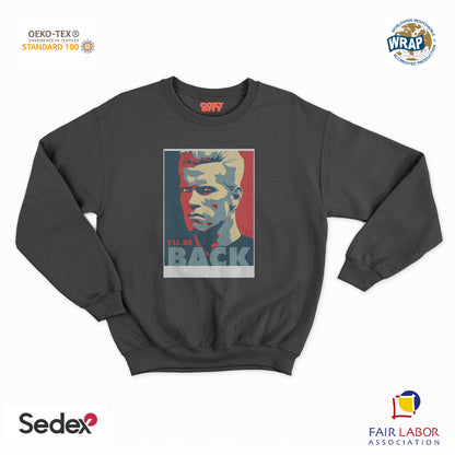 felpa con girocollo unisex- sono tornato arnold