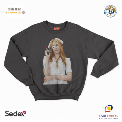 felpa con girocollo unisex- kill bill infermiera
