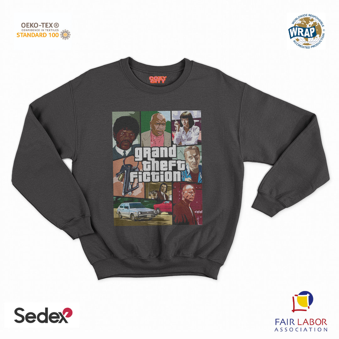felpa con girocollo unisex- gran theft fiction