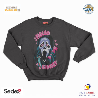 felpa con girocollo unisex- hello sidney love screem