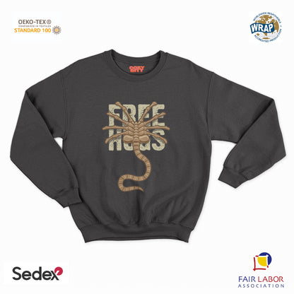 felpa con girocollo unisex- alien free hugs