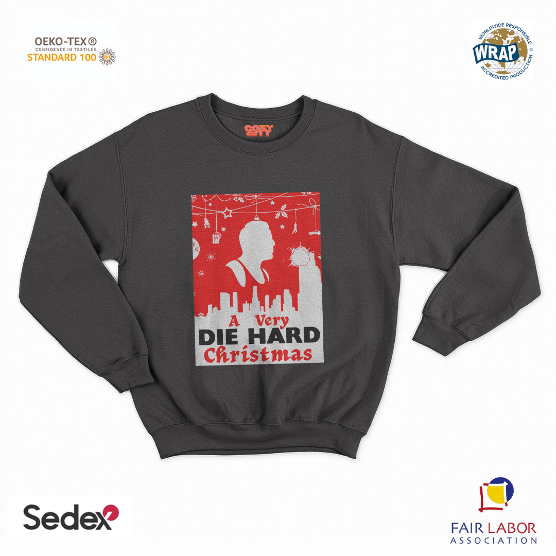 felpa con girocollo unisex-a very die hard christmas natale
