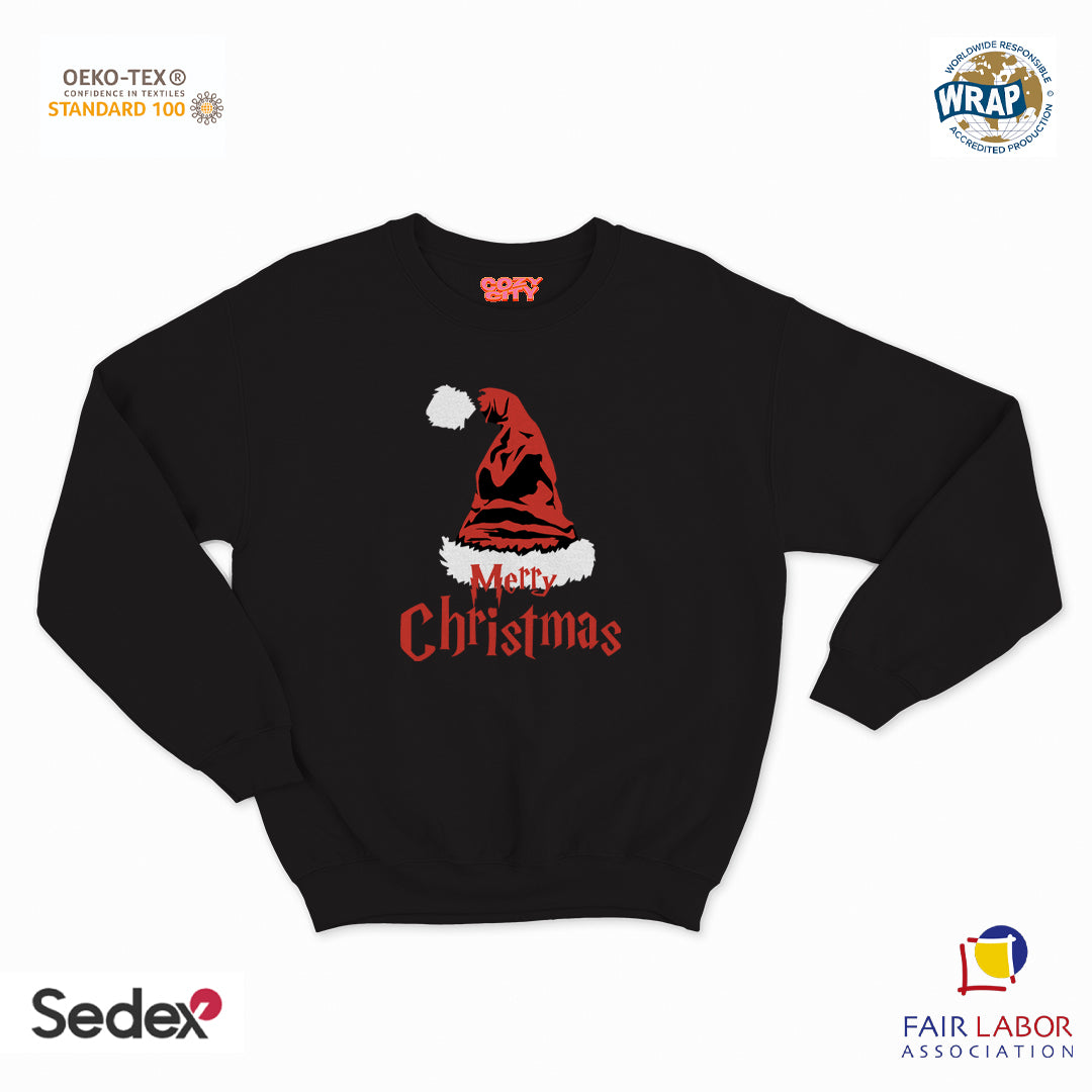 felpa con girocollo unisex- merry harry chistmas