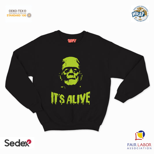 felpa con girocollo unisex- e vivo it s alive