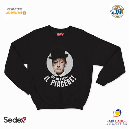 felpa con girocollo unisex- ma mi faccia il piacere
