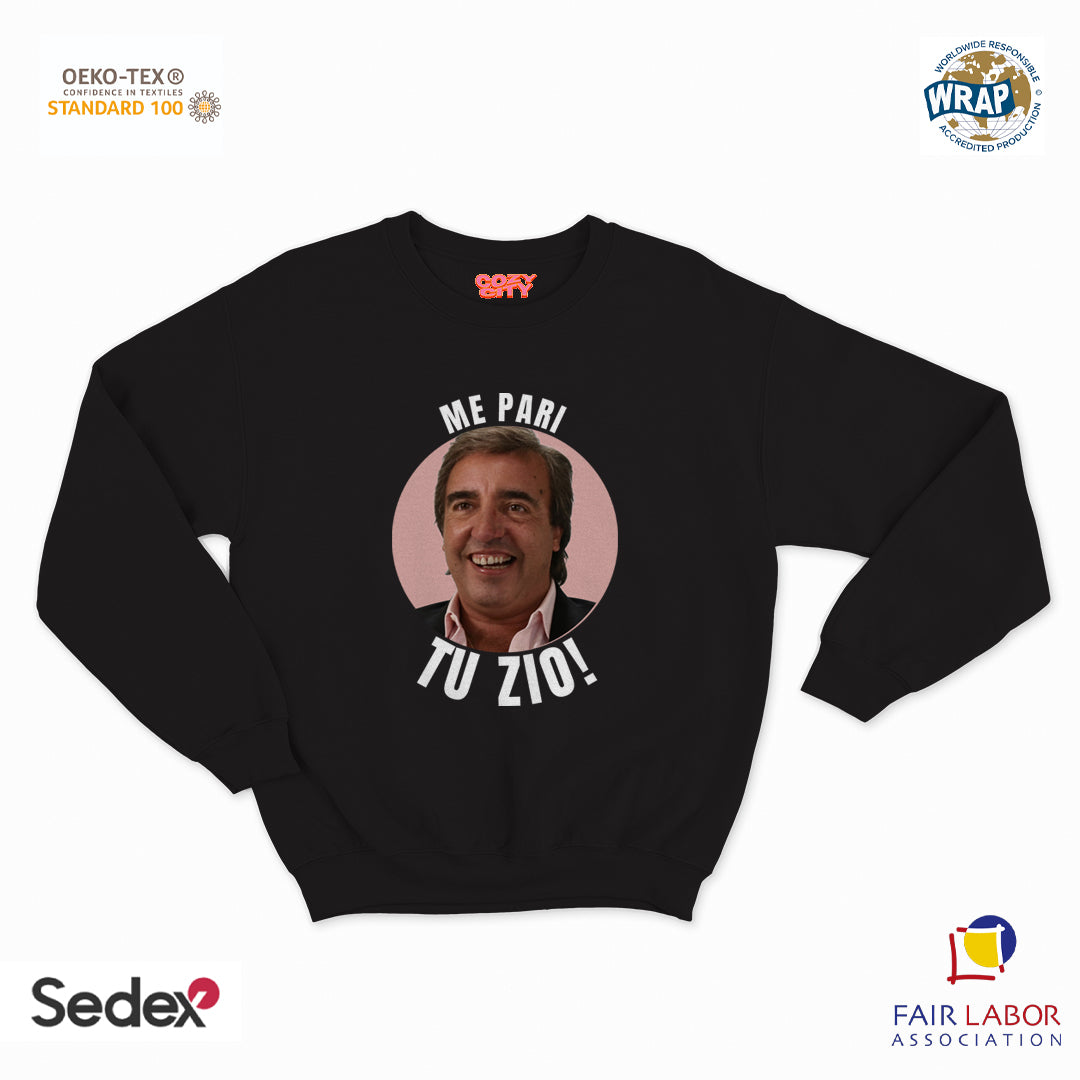 felpa con girocollo unisex- me pari tu zio