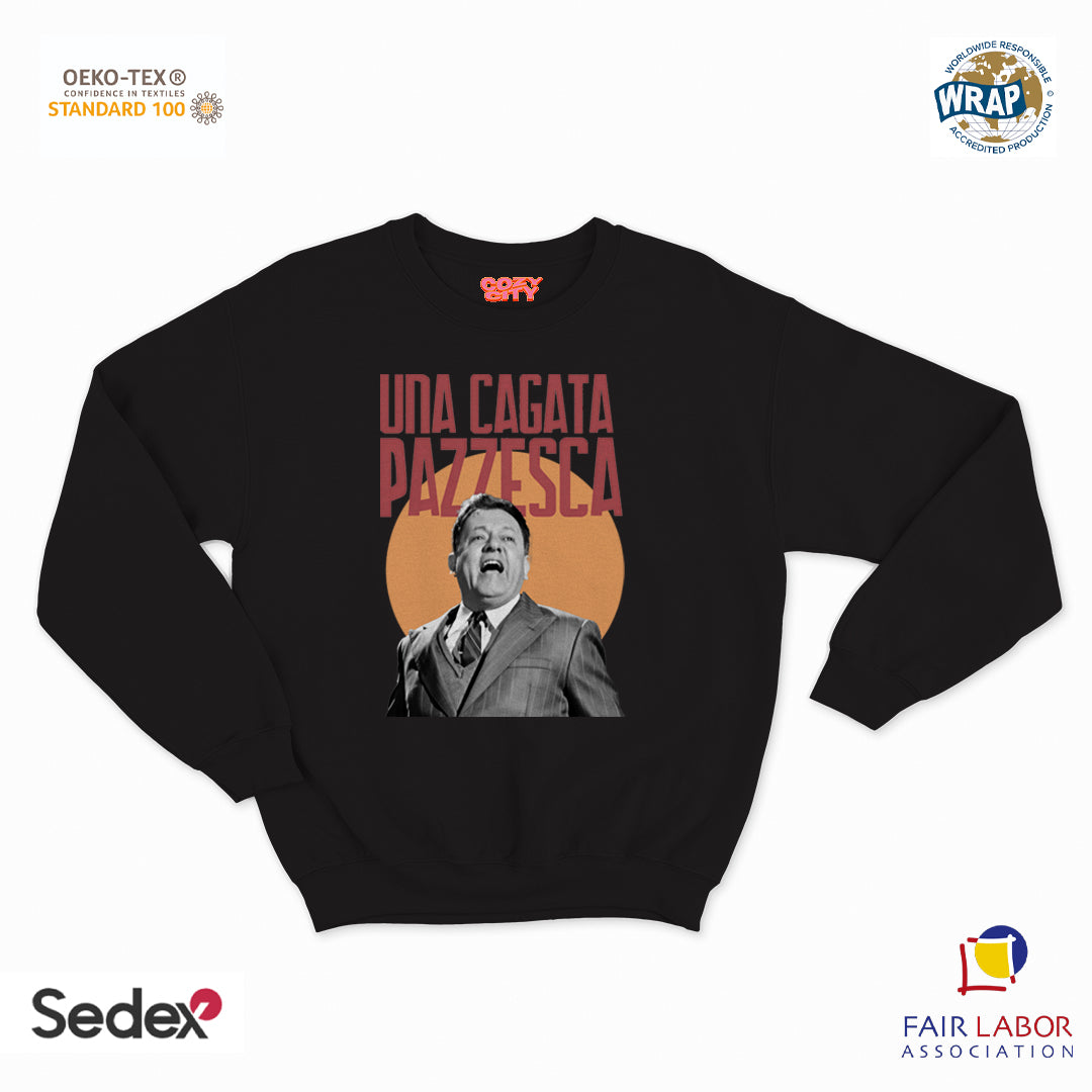 felpa con girocollo unisex- una cagata pazzesca