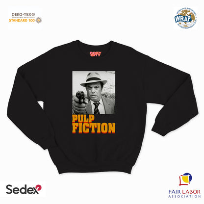 felpa con girocollo unisex- lo gatto fiction