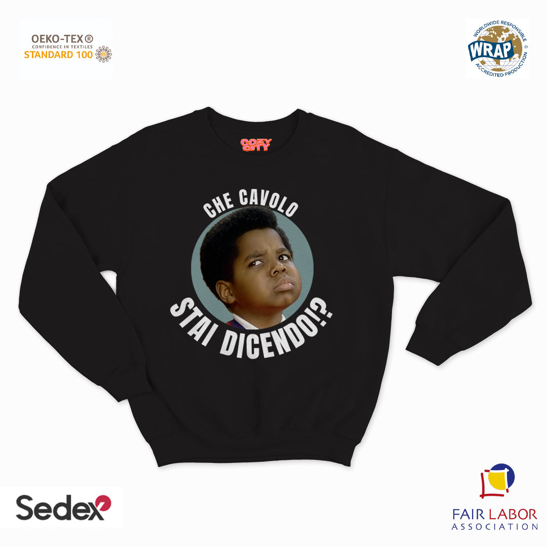 felpa con girocollo unisex- che cavolo stai dicendo