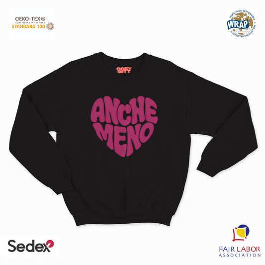 felpa con girocollo unisex- anche meno cuore