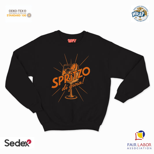 felpa con girocollo unisex- spritzo di gioia