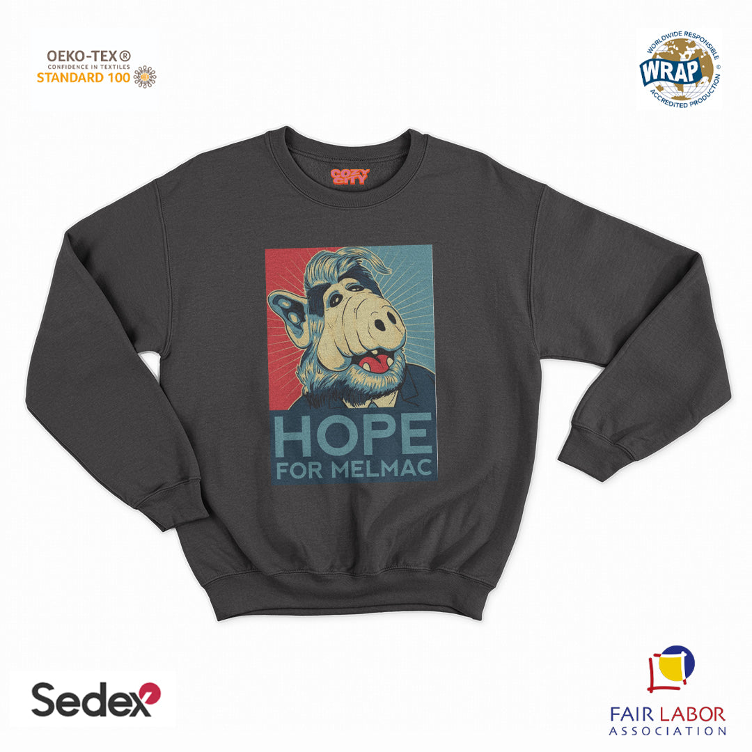 felpa con girocollo unisex- alf hope for melmac