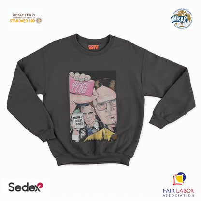felpa con girocollo unisex- the office club