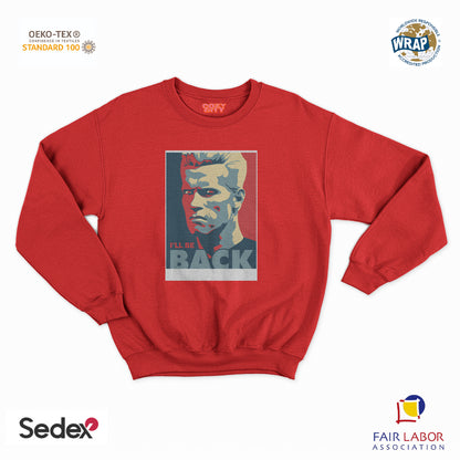 felpa con girocollo unisex- sono tornato arnold