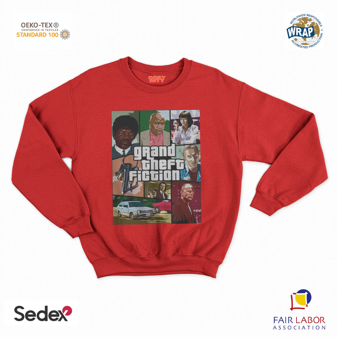 felpa con girocollo unisex- gran theft fiction