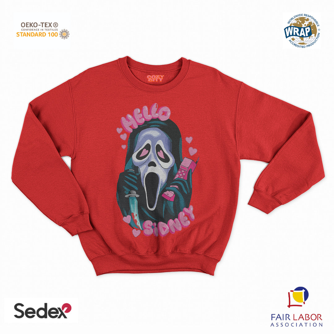 felpa con girocollo unisex- hello sidney love screem